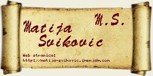 Matija Šviković vizit kartica